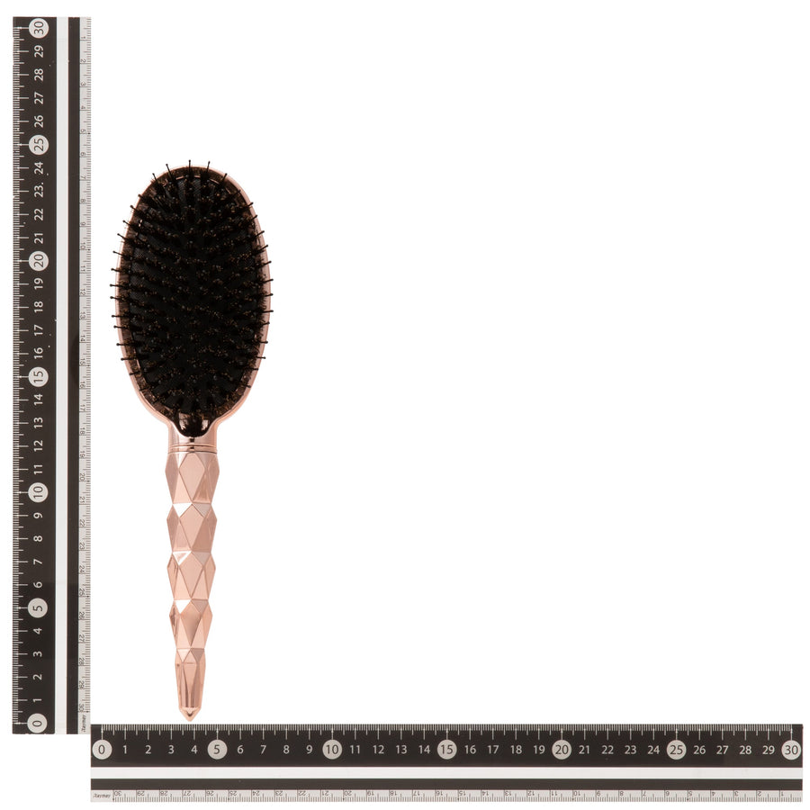 Shiv Dual Oval Hair Brush Shiny Pink Gold