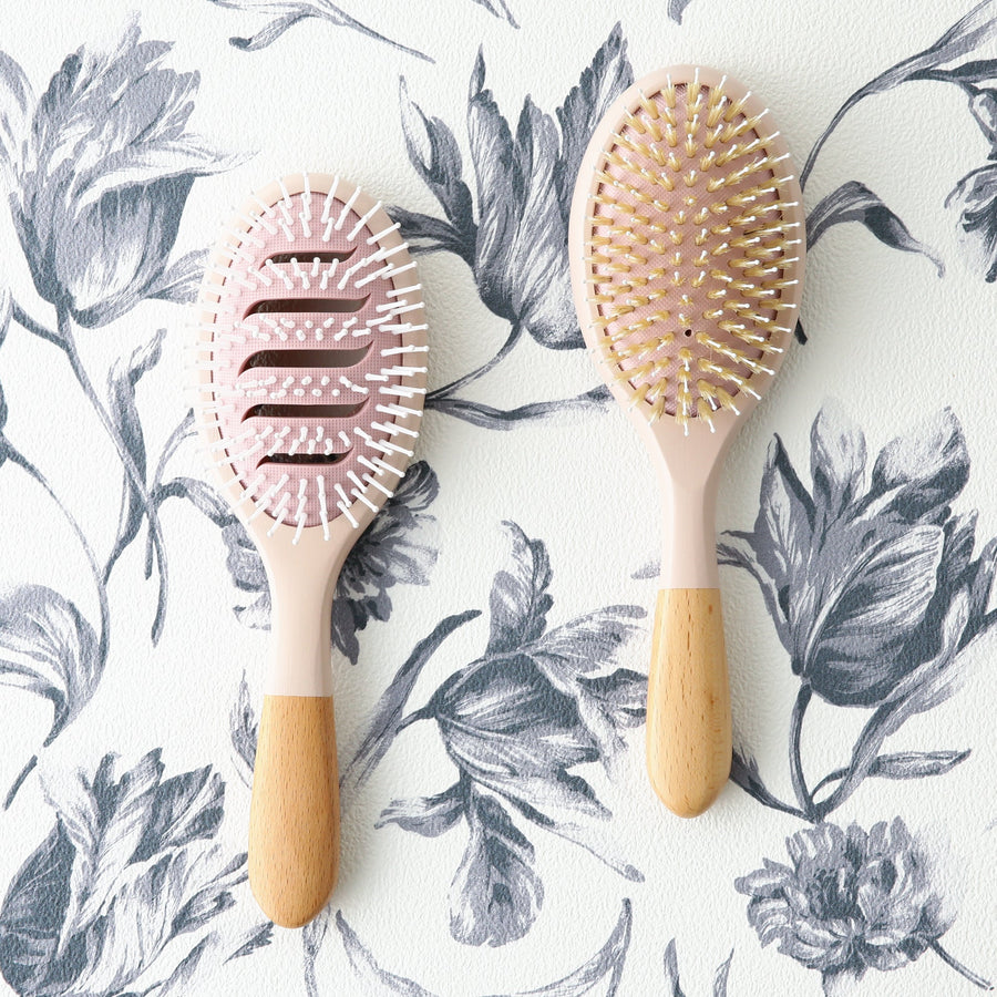 Dual Oval Hair Brush Natural