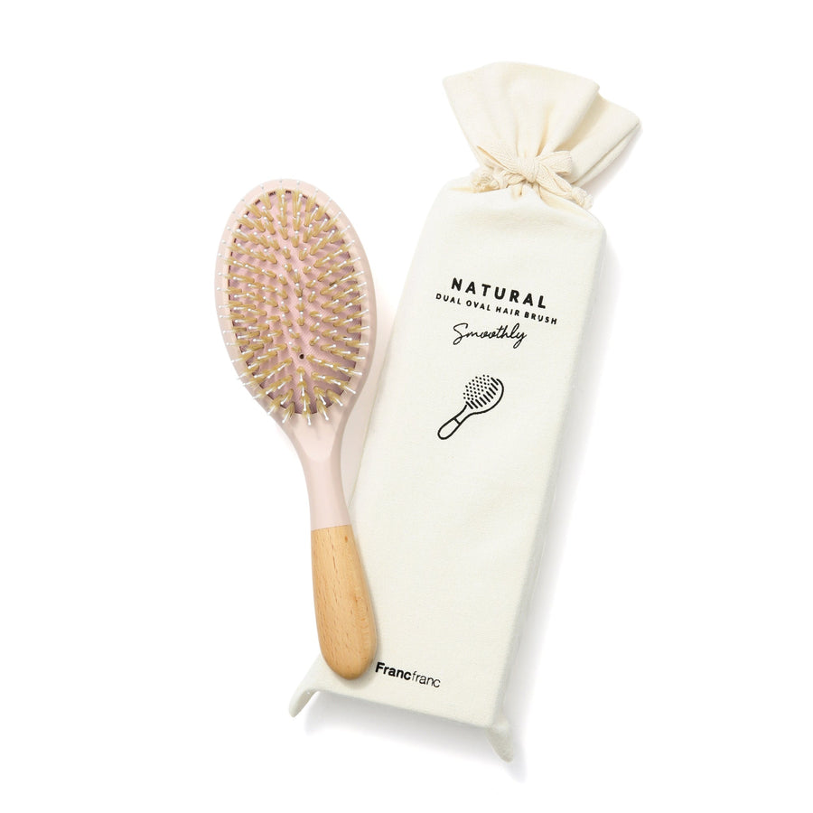 Dual Oval Hair Brush Natural