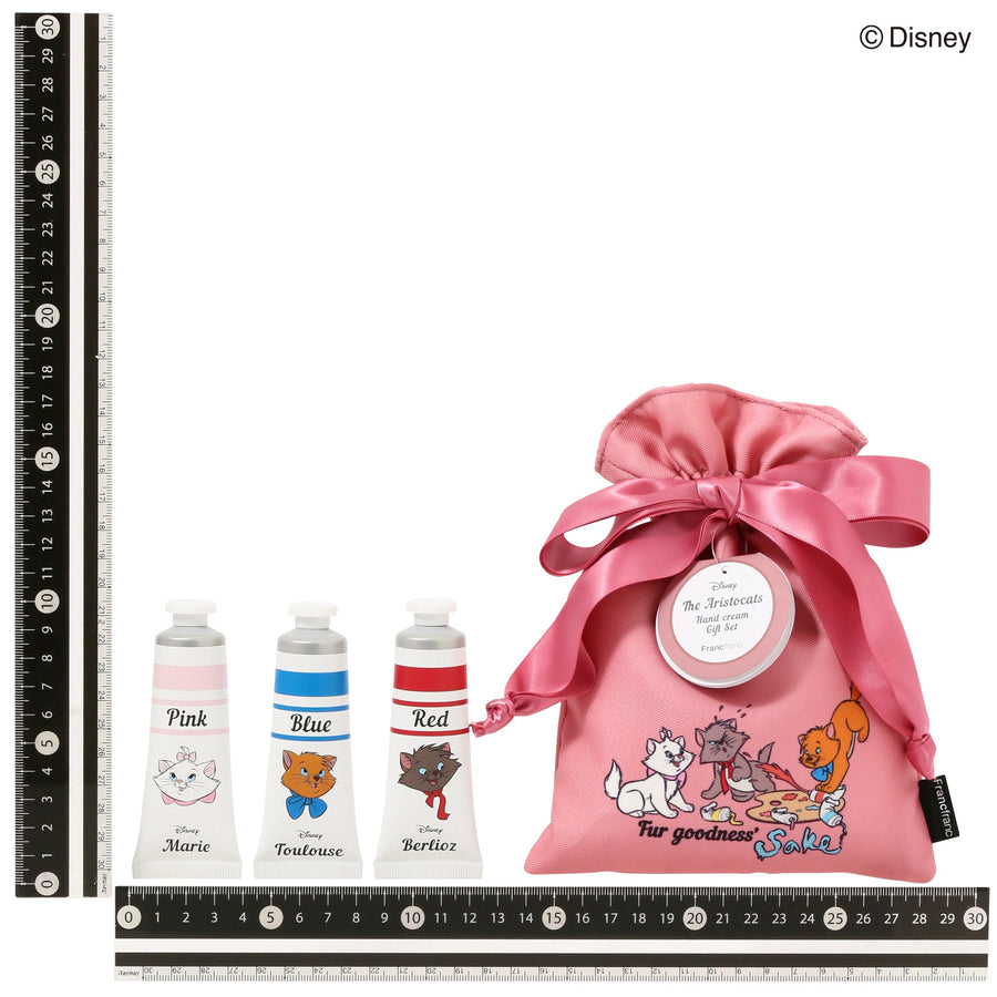 Disney Aristocats Hand Cream Set Dark Pink (Lychee, White Tea, Rose)