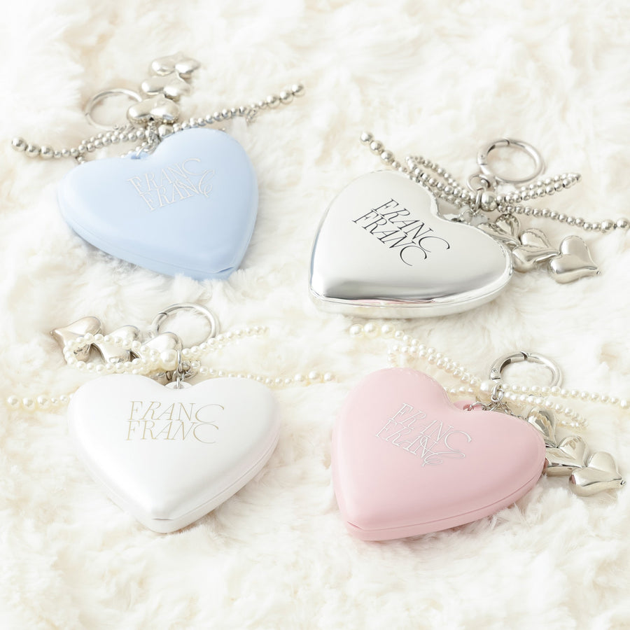 チャーム付き ミラー＆ブラシ ライトブルー