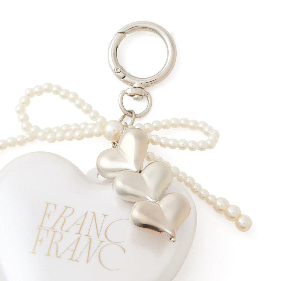 チャーム付き ミラー＆ブラシ ホワイト