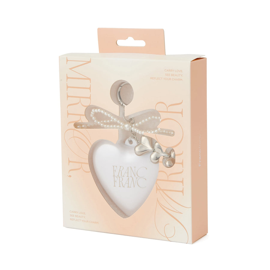 チャーム付き ミラー＆ブラシ ホワイト