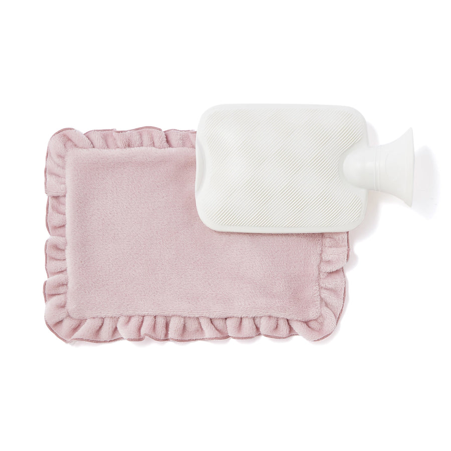 Hot water bottle with cover, pink