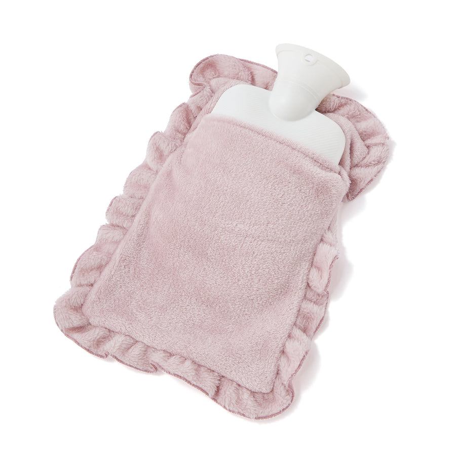 Hot water bottle with cover, pink