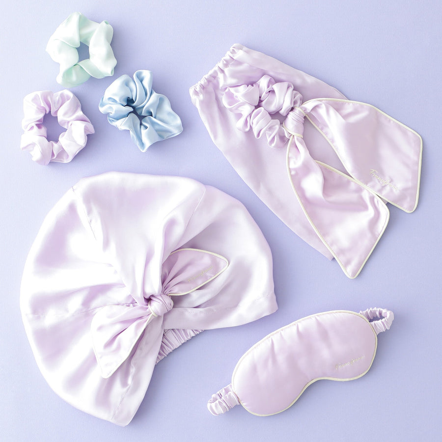 シルク アイマスク パープル