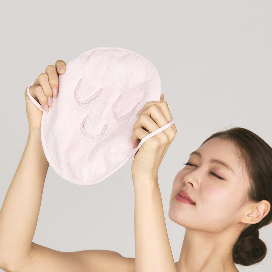 蒸しフェイスマスクタオル ピンク
