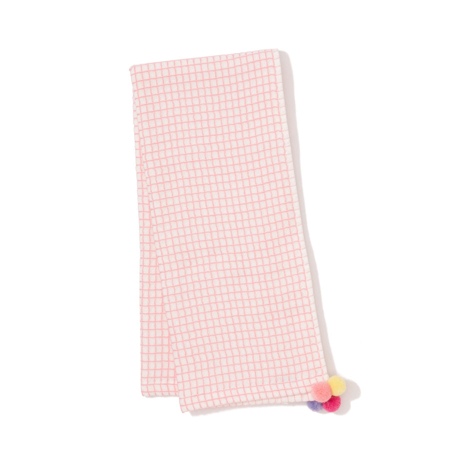 Waffle Pompom Face Towel Pink