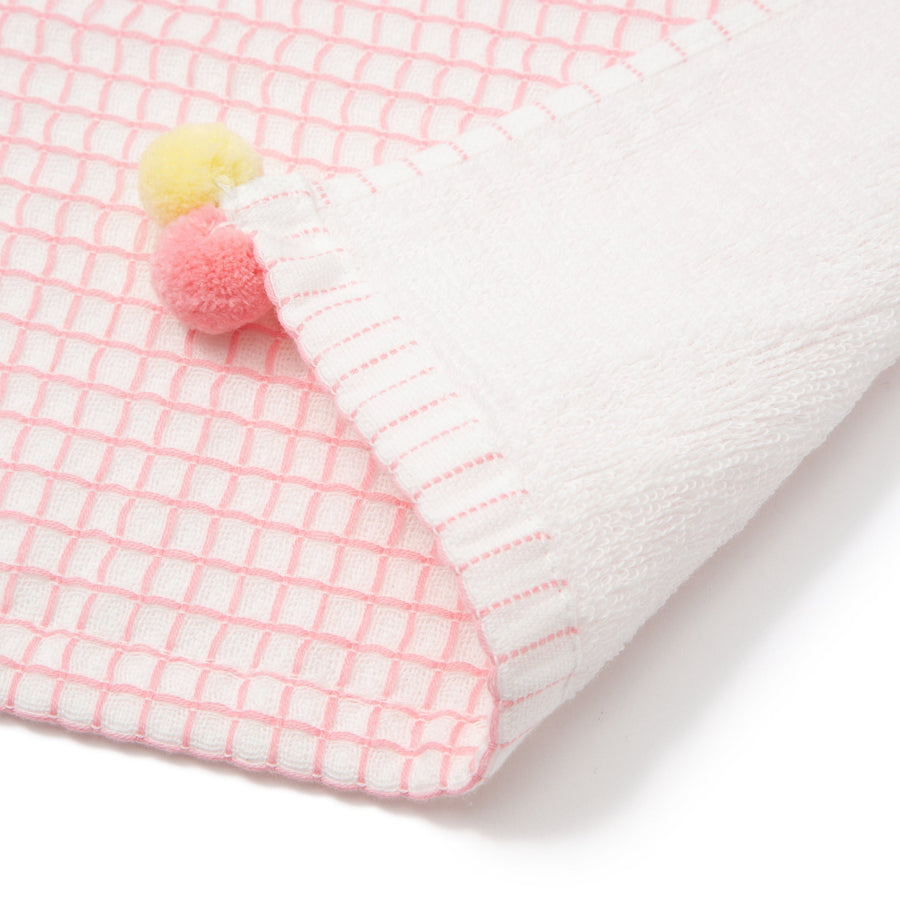 Waffle Pompom Face Towel Pink