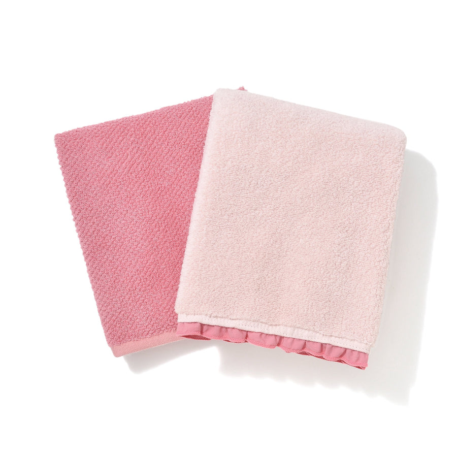 Fluffy towel set Face towel Pink