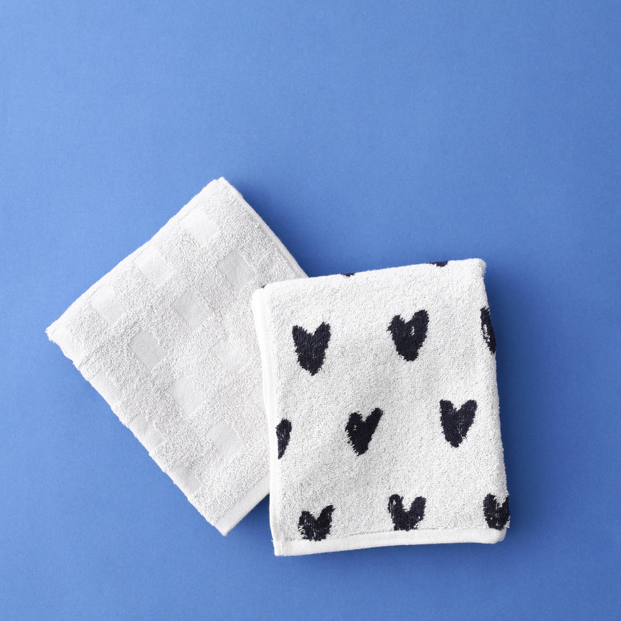 Vale Set Face Towel Heart White