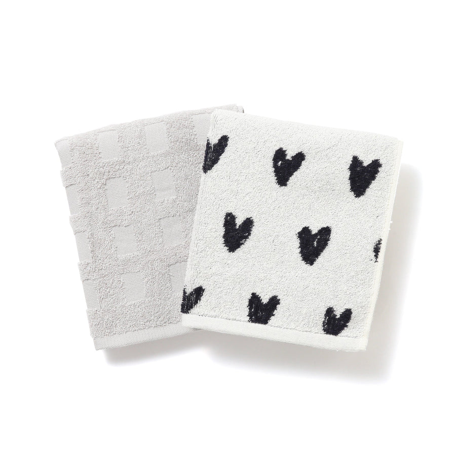 Vale Set Face Towel Heart White