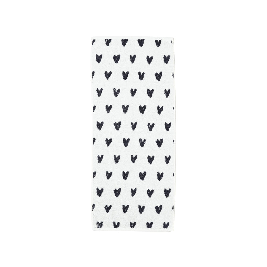 Vale Set Face Towel Heart White