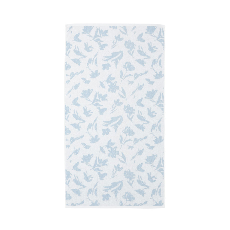 Vale Set Bath Towel Natural Flower Light Blue