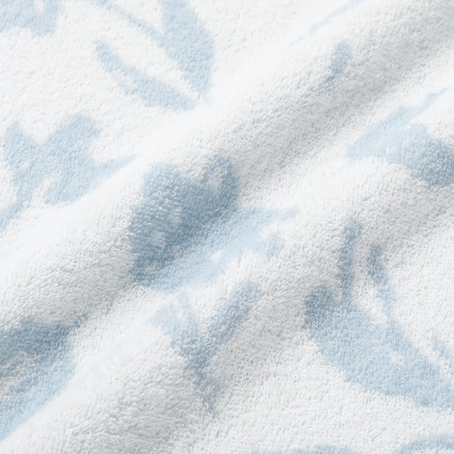 Vale Set Bath Towel Natural Flower Light Blue