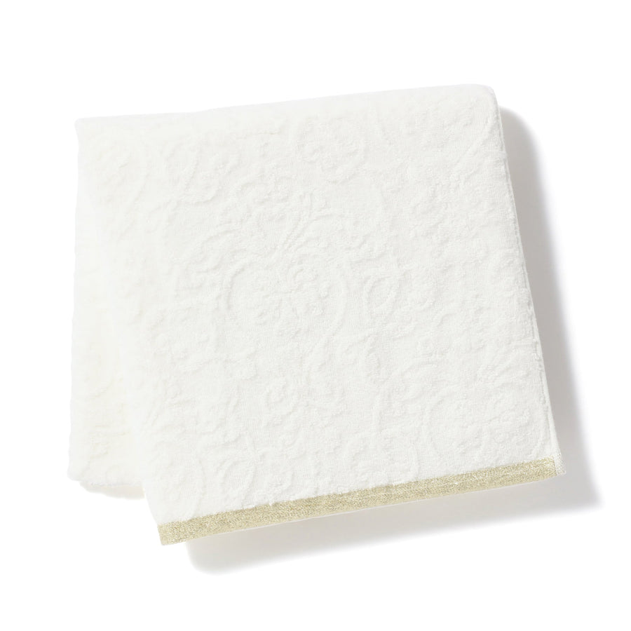 Antibacterial and deodorizing ornament bath towel, white