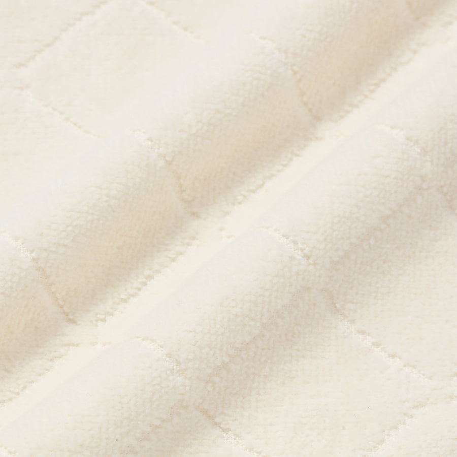 Quilted Scallop Handkerchief Towel, Ivory