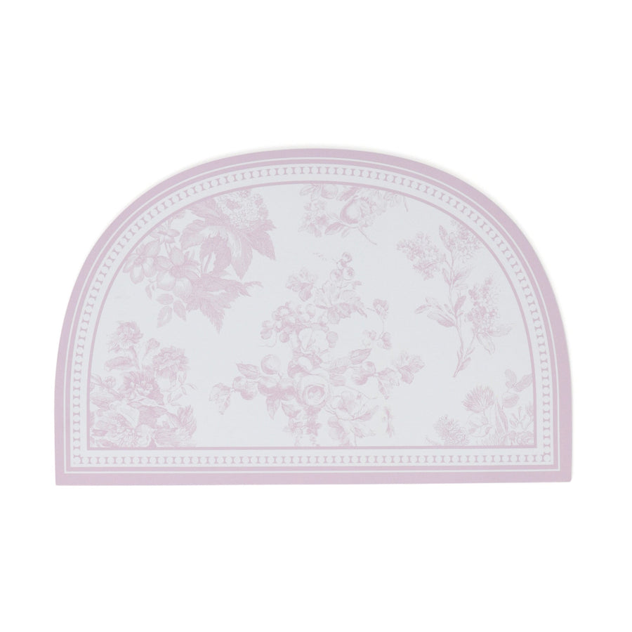 Soft Bath Mat with Diatomaceous Earth, Semicircular, Classic Flower, Pink