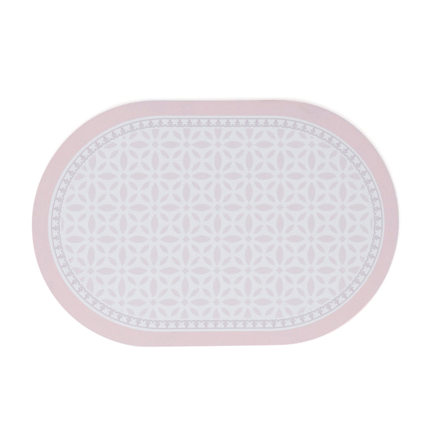 Diatomaceous Earth Soft Bath Mat Oval Flower Tile Pink