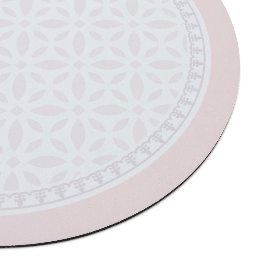 Diatomaceous Earth Soft Bath Mat Oval Flower Tile Pink