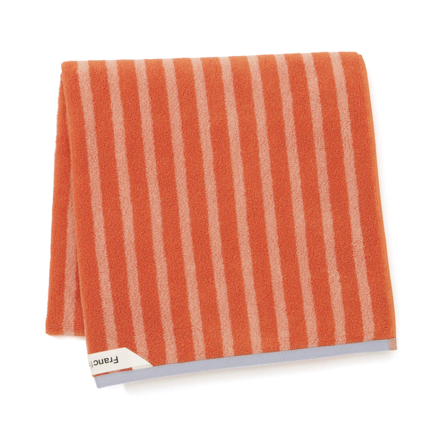 Antibacterial and deodorizing striped bath towel, orange