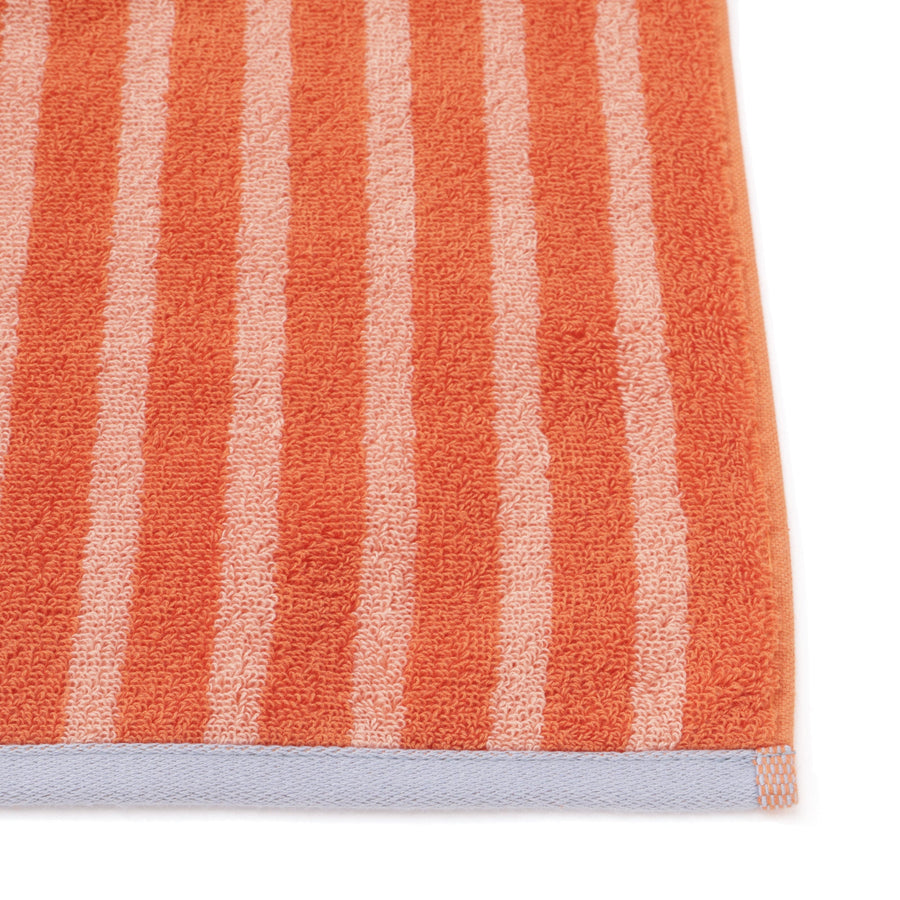 Antibacterial and deodorizing striped bath towel, orange