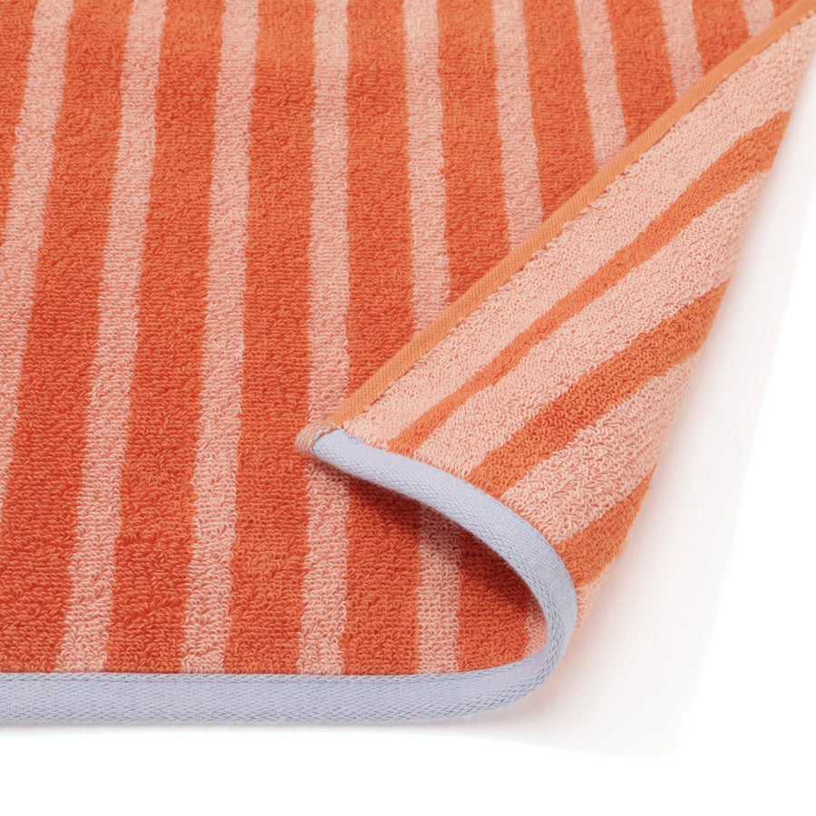 Antibacterial and deodorizing striped bath towel, orange