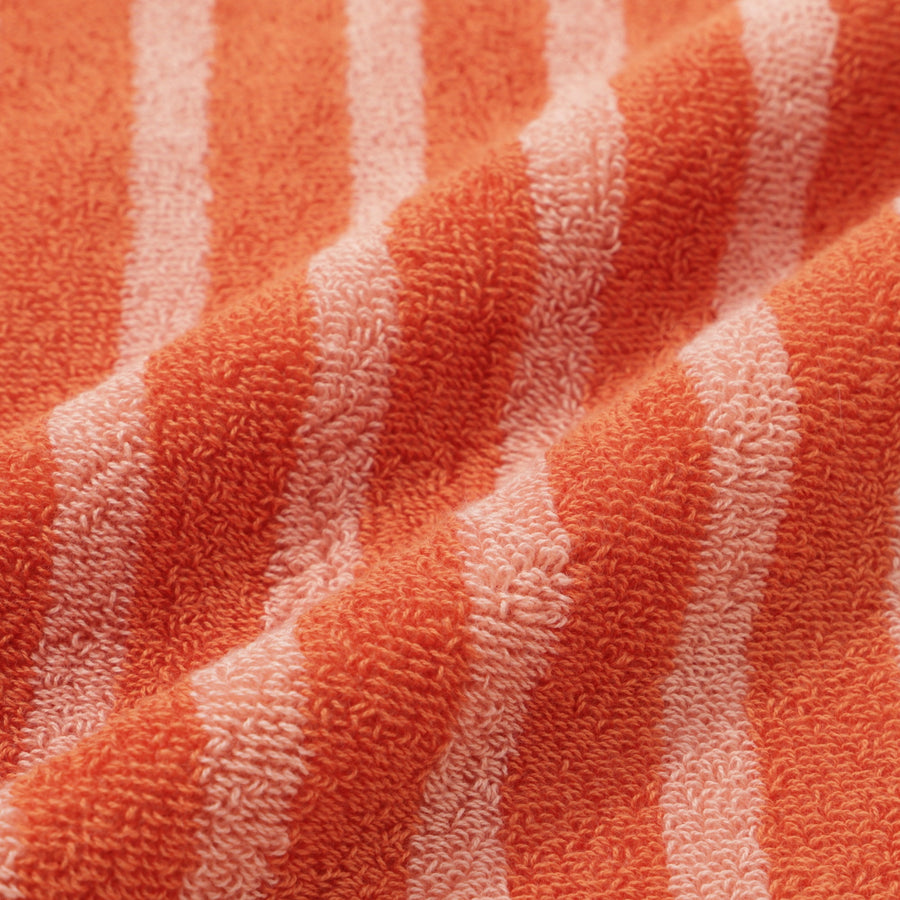 Antibacterial and deodorizing striped bath towel, orange