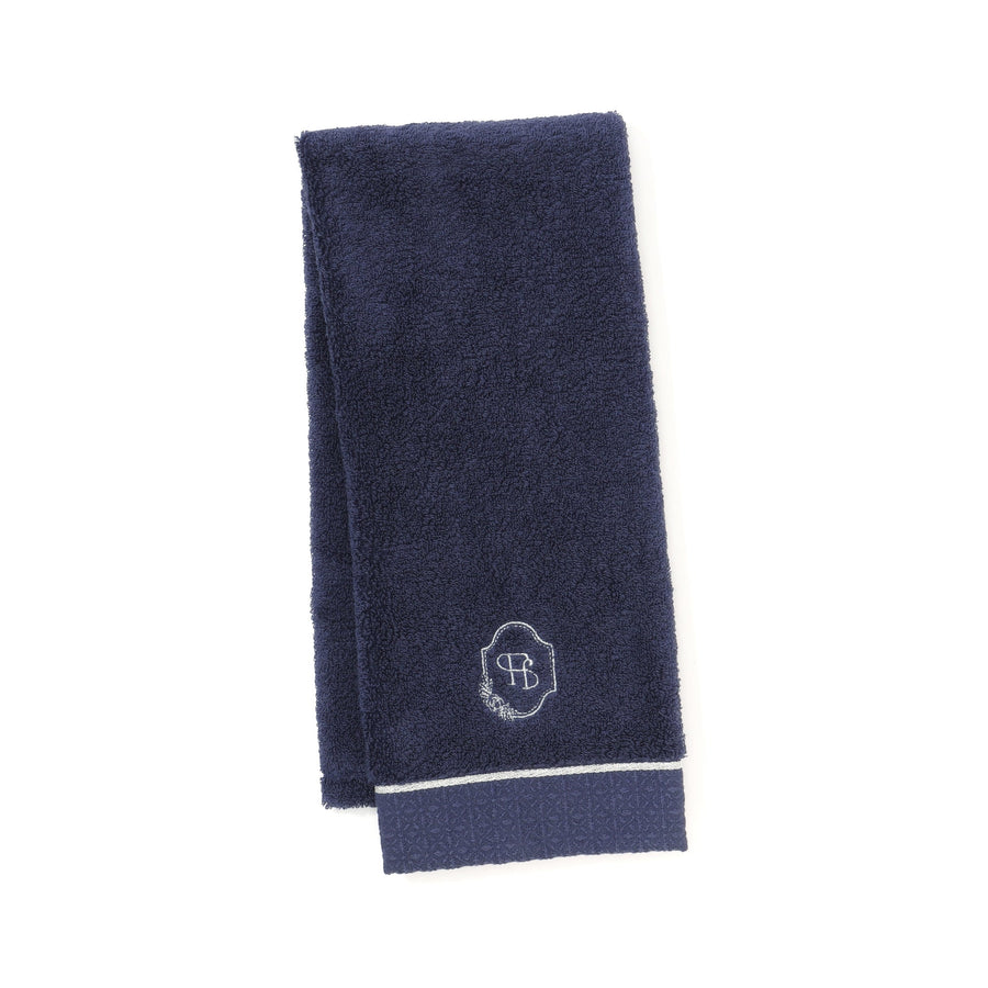 Antibacterial and Deodorizing Embroidered Face Towel, Navy