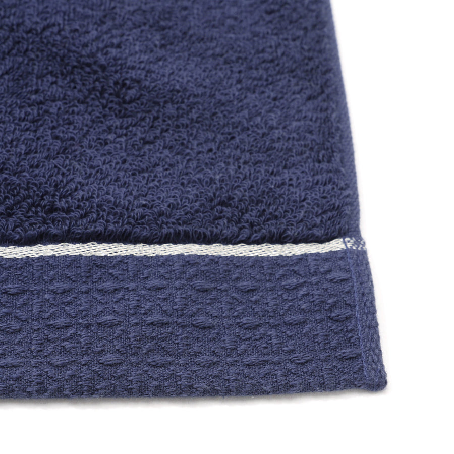 Antibacterial and Deodorizing Embroidered Face Towel, Navy