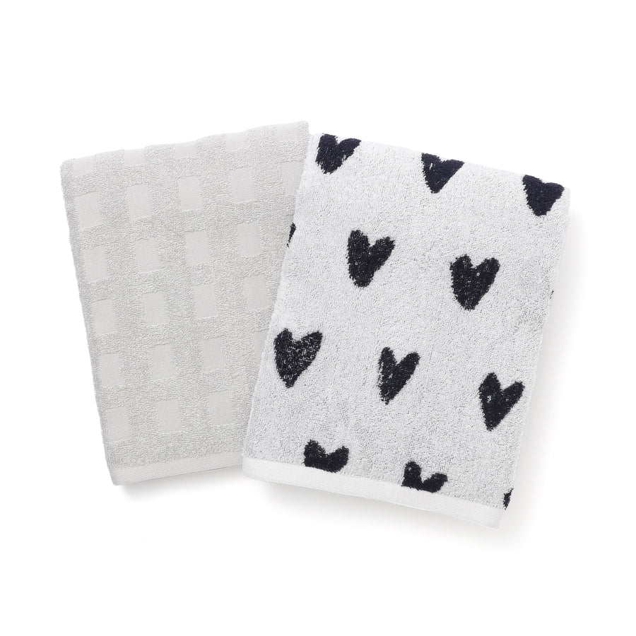 ヴァレ セットバスタオル ハート ホワイト【2024夏モデル】