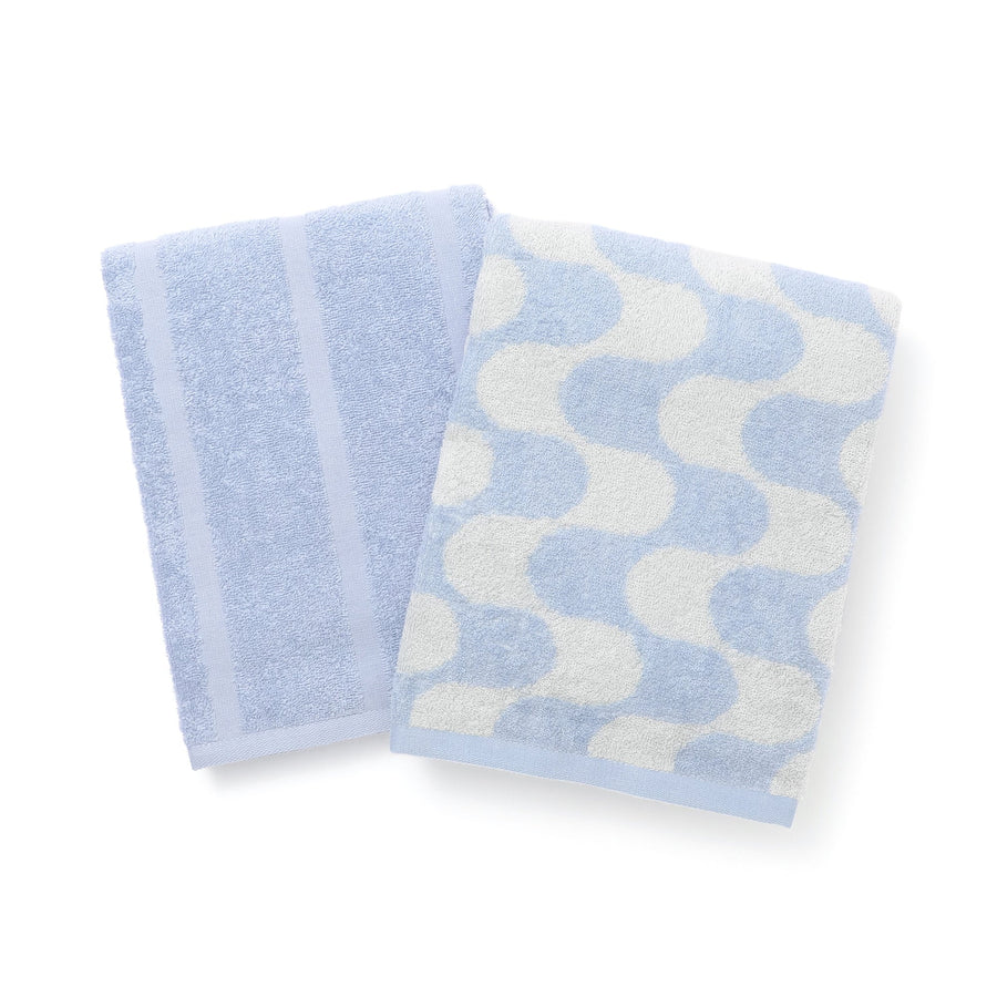 ヴァレ セットバスタオル ウェーブ ブルー【2024夏モデル】