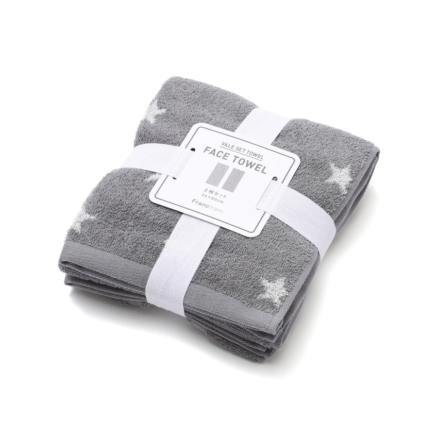 ヴァレ セットフェイスタオル スター グレー【2024夏モデル】
