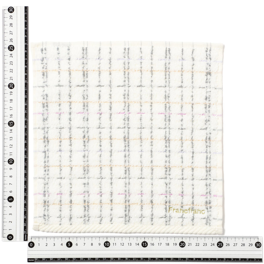 抗菌防臭 ツイードパターン ハンカチタオル ホワイト