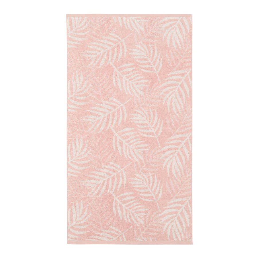 Vale Set Bath Towel Palm Tree Pink