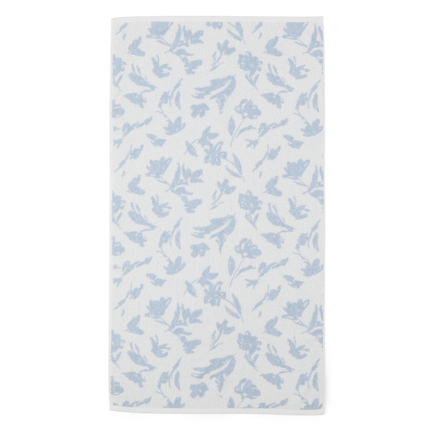 Vale Set Bath Towel Natural Flower Light Blue