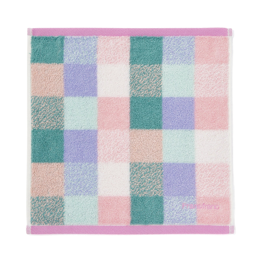 Ballot Antibacterial and Deodorizing Handkerchief, Mixed Check, Pink