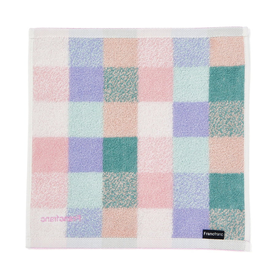 Ballot Antibacterial and Deodorizing Handkerchief, Mixed Check, Pink