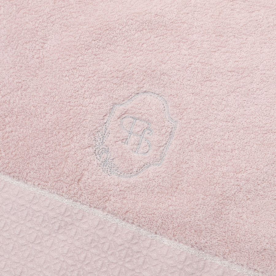 Antibacterial and deodorizing embroidered bath towel, pink