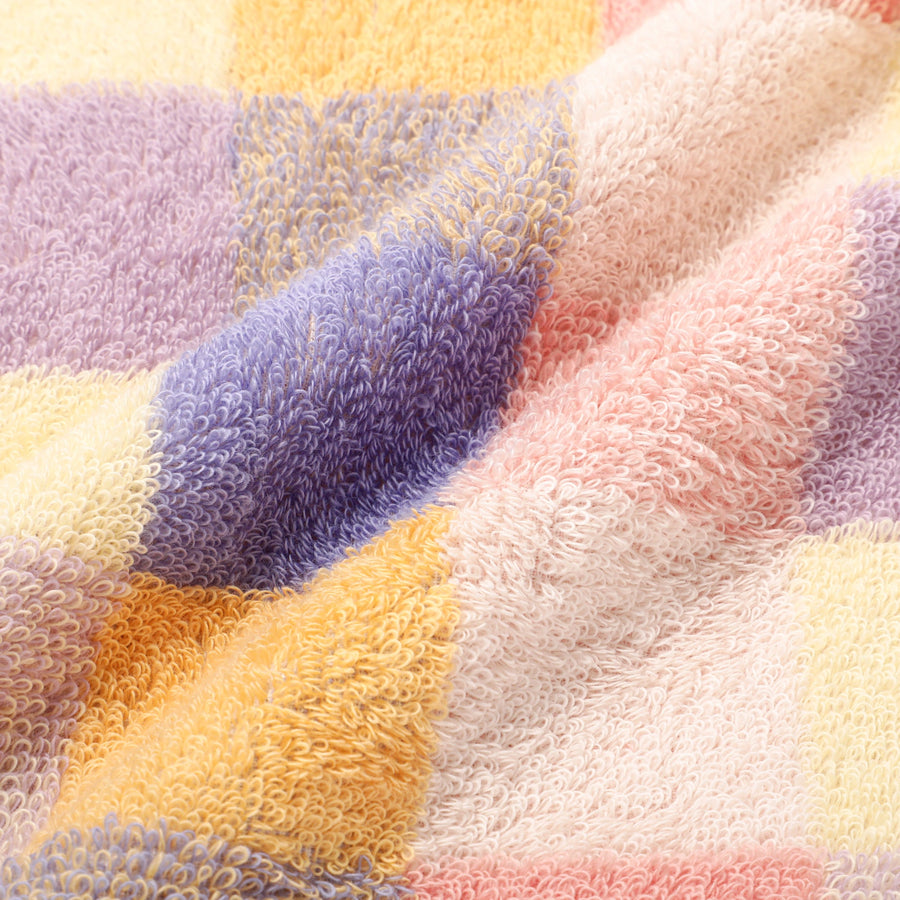 抗菌防臭ミックスチェック フェイスタオル イエロー