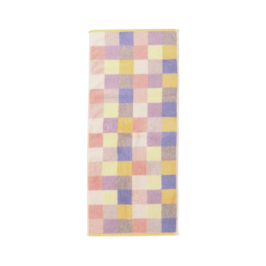 抗菌防臭ミックスチェック フェイスタオル イエロー