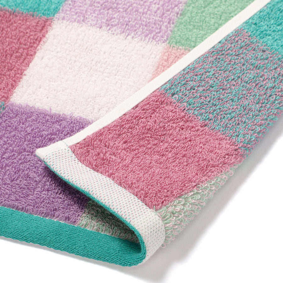 抗菌防臭ミックスチェック バスタオル グリーン