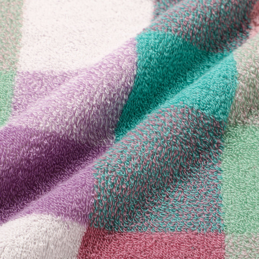 抗菌防臭ミックスチェック バスタオル グリーン