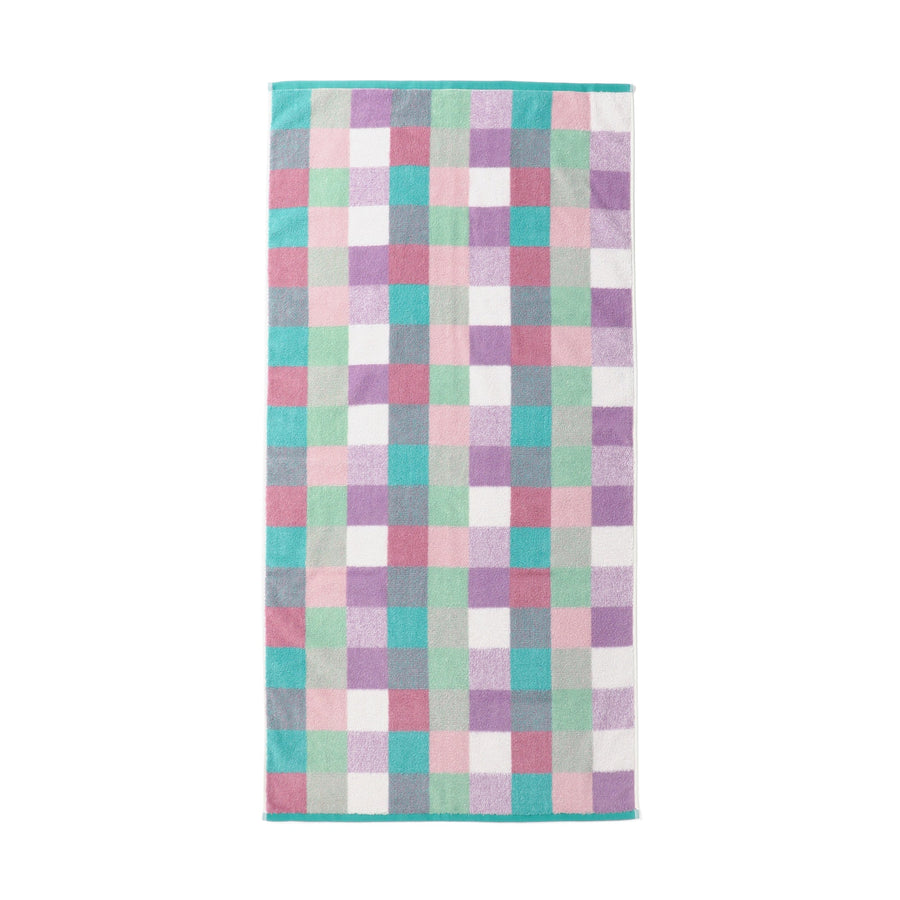 抗菌防臭ミックスチェック バスタオル グリーン