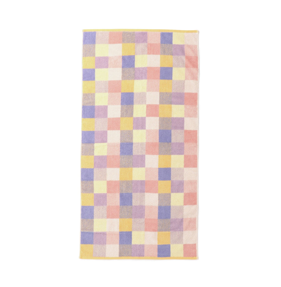 抗菌防臭ミックスチェック バスタオル イエロー