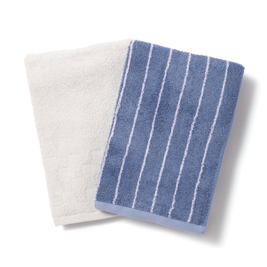 抗菌防臭コットン＆バンブーレーヨンセットタオル バス ブルー