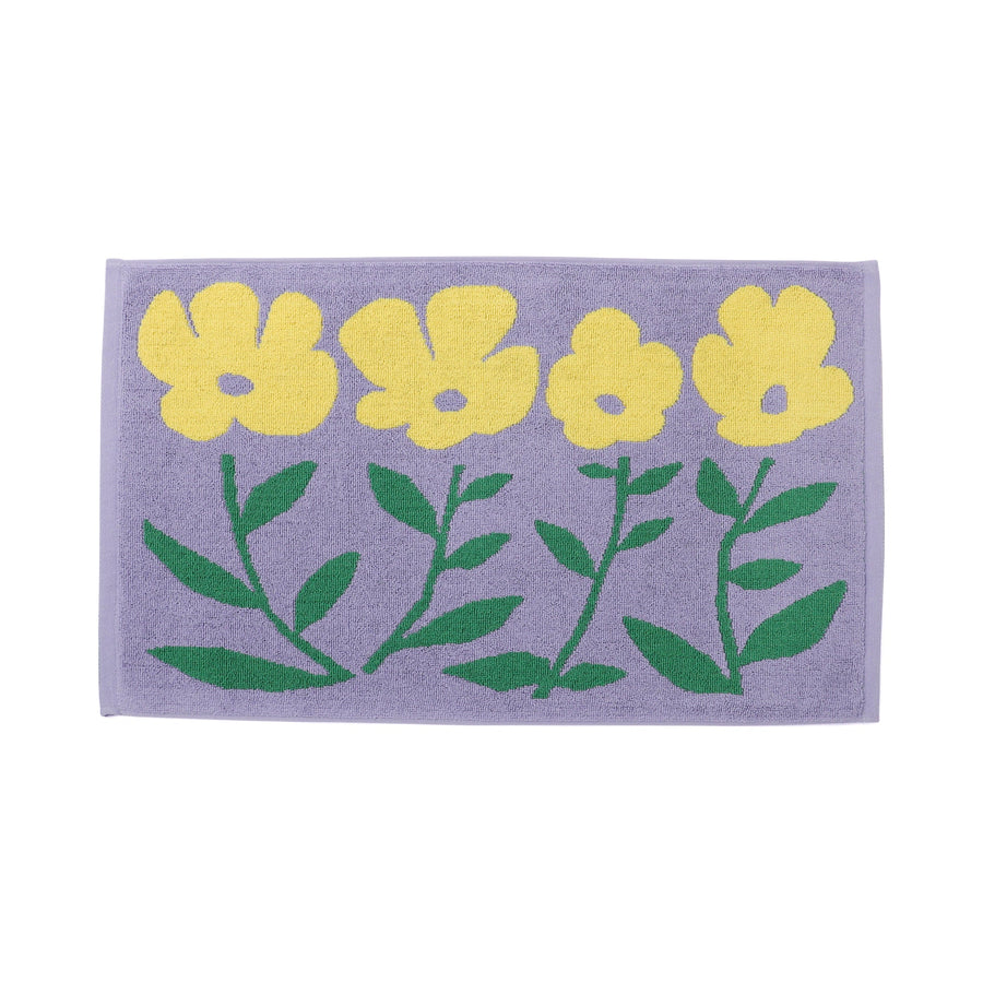 抗菌防臭タオルマット フラワー パープル