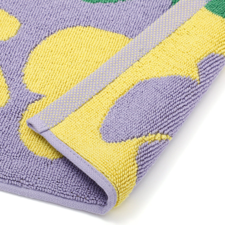 抗菌防臭タオルマット フラワー パープル