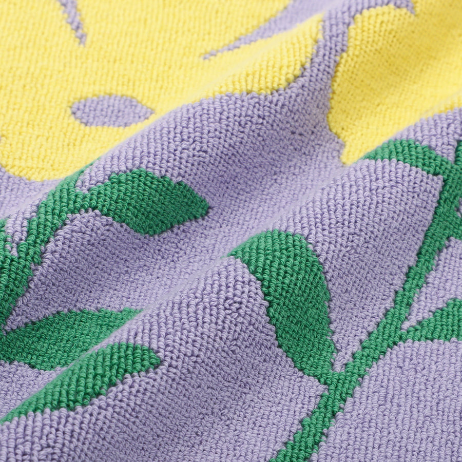 抗菌防臭タオルマット フラワー パープル