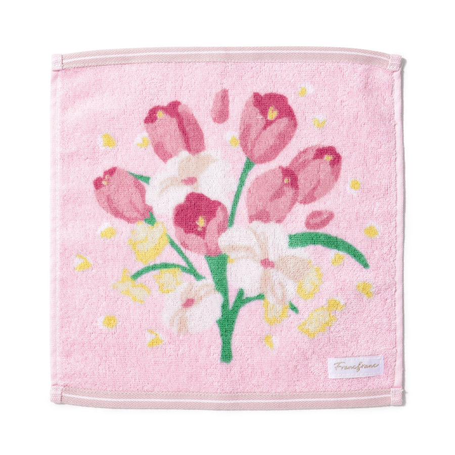 バロット抗菌防臭ハンカチ フラワー ピンク